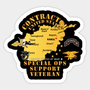 Contractor - Special Ops Support Veteran - Afghanistan Sticker